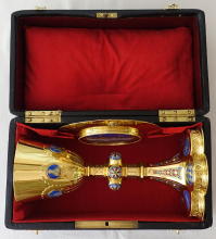 Solid silver gilt antique French Gothic Chalice.